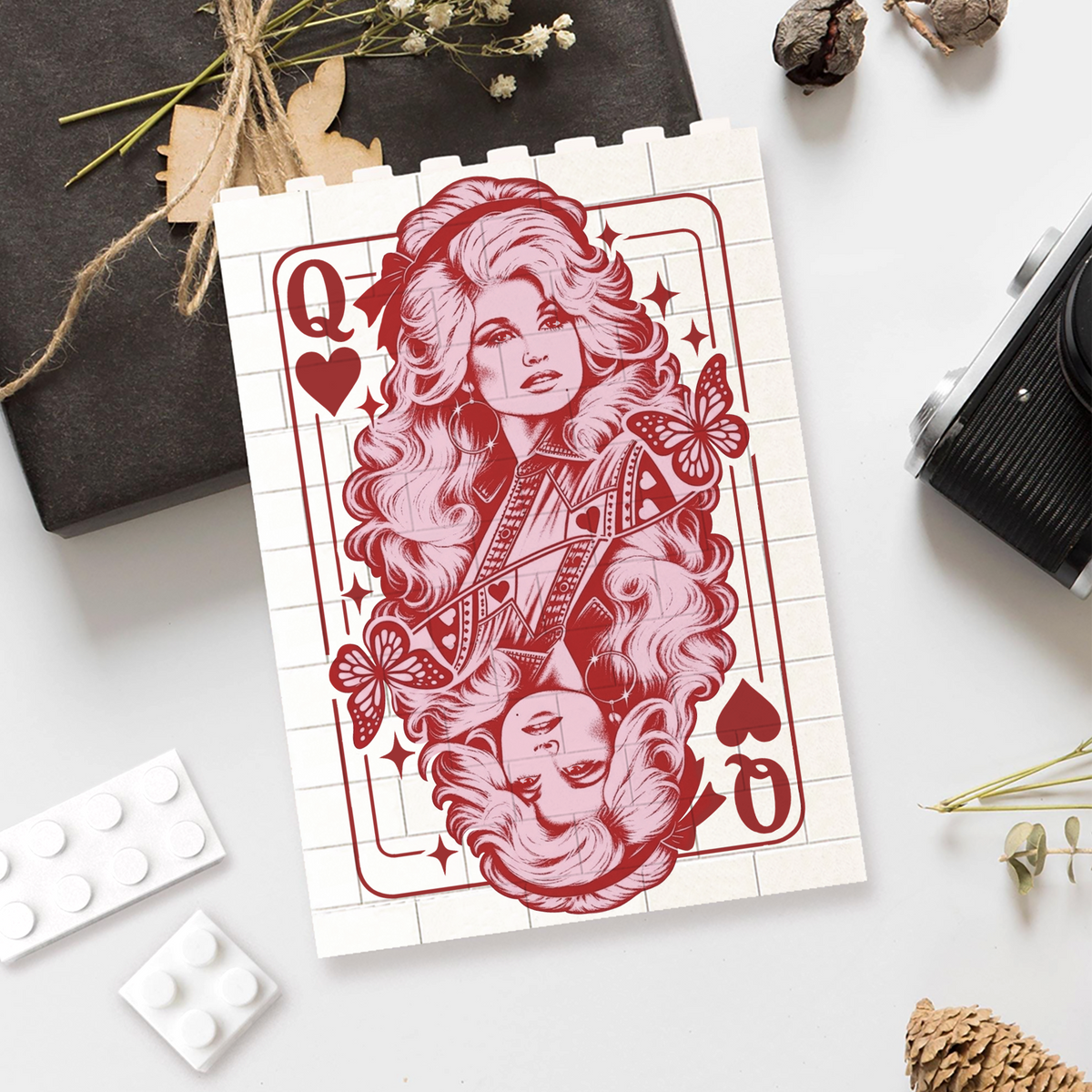 Queen Of Hearts Dolly Parton Memorial Building Blocks, Country Music Tribute Gift, Dolly Parton Fan Gift 686162
