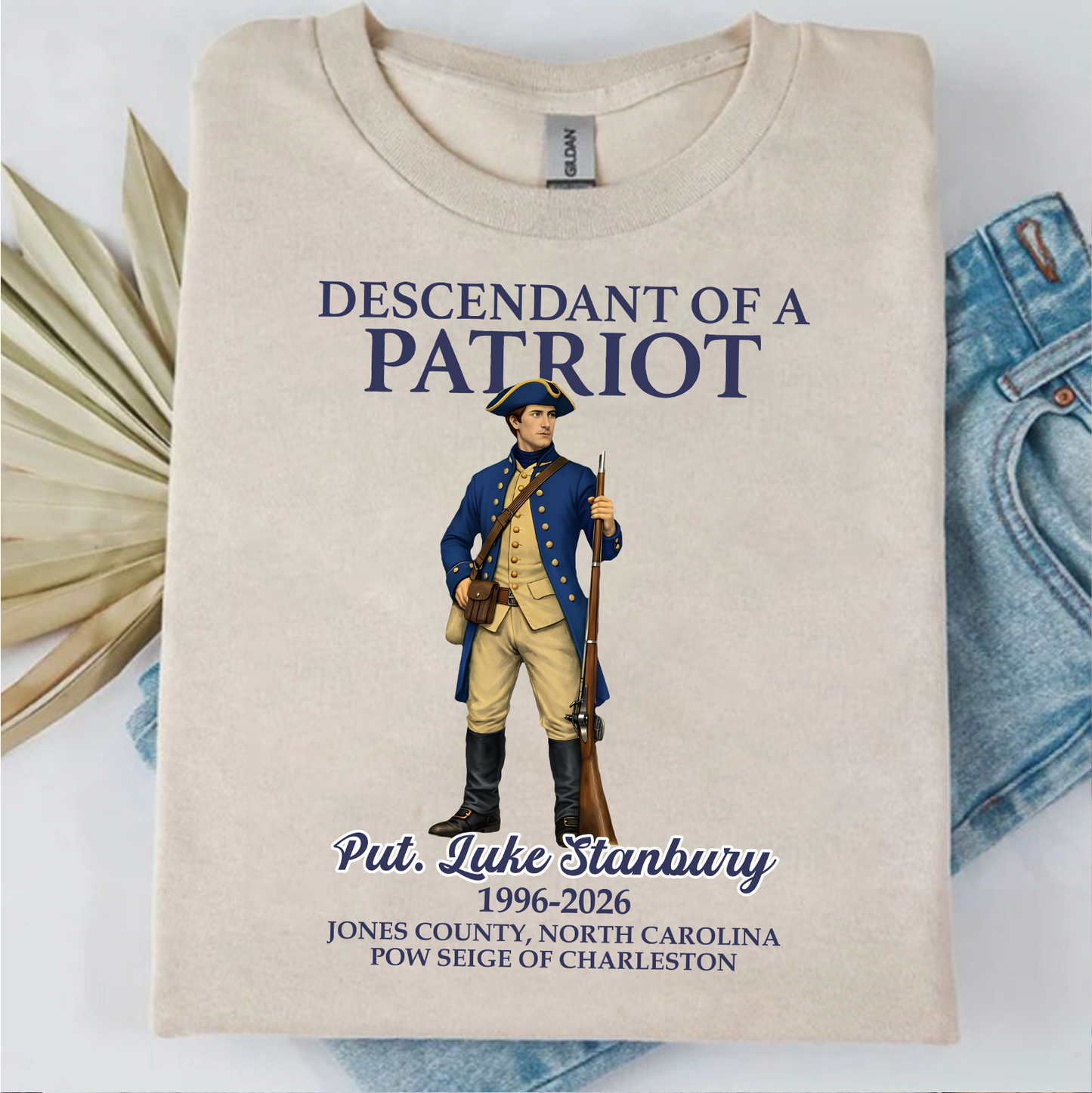 Custom Name Descendant Of A Patriot Bright Shirt | Personalized Sweatshirt | Patriotic Tee 684471