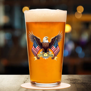 American Eagle and US Flag 250 Years Glass | Happy 250th Birthday USA | Patriotic 4th of July Glass | Independence Day Whiskey Glass Beer Glass 682563