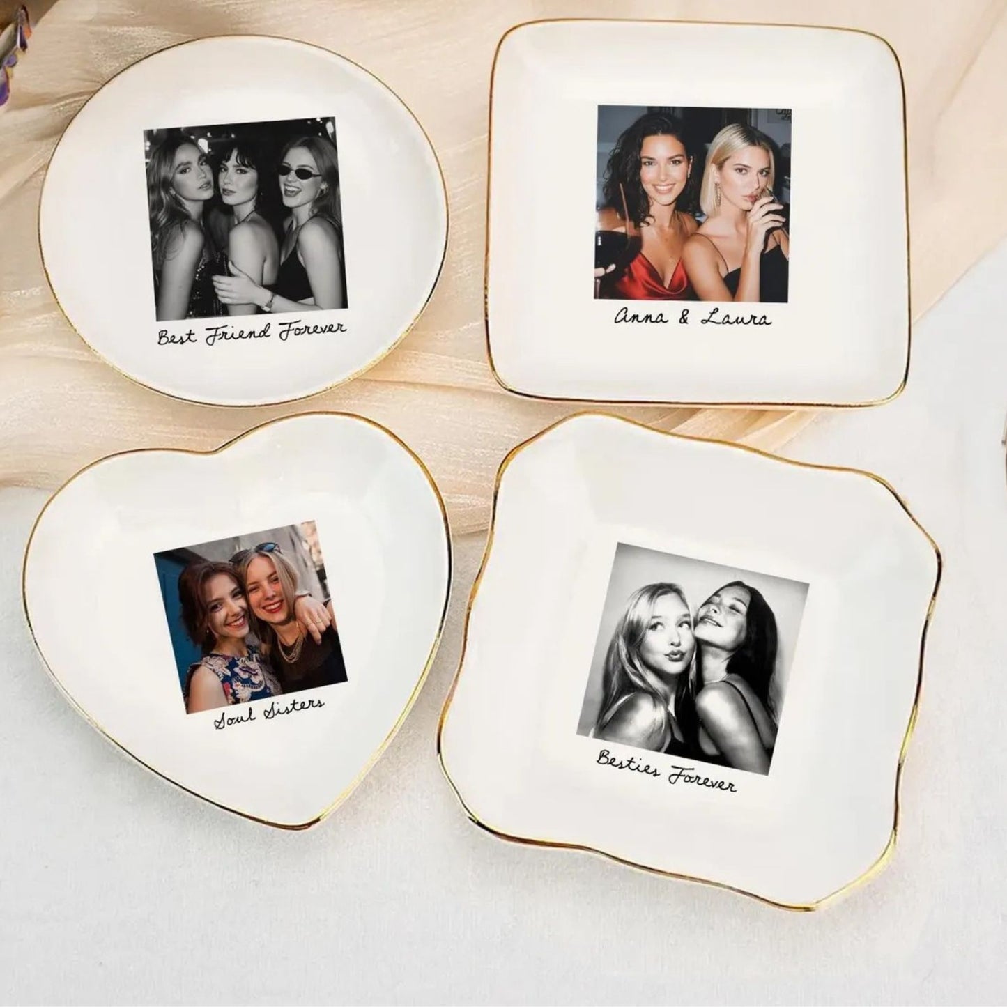 Bestie Photo Trinket Dish | Personalized Trinket Tray | Custom Photo Jewelry Ring Dish | Mother's Day Gift 684429