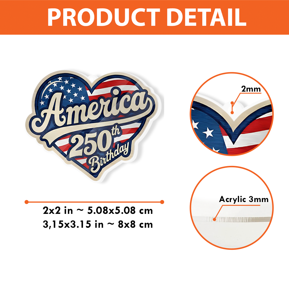 America 250 Years Anniversary Acrylic Keychain | 1776–2026 America 250 Celebration Gift 684517