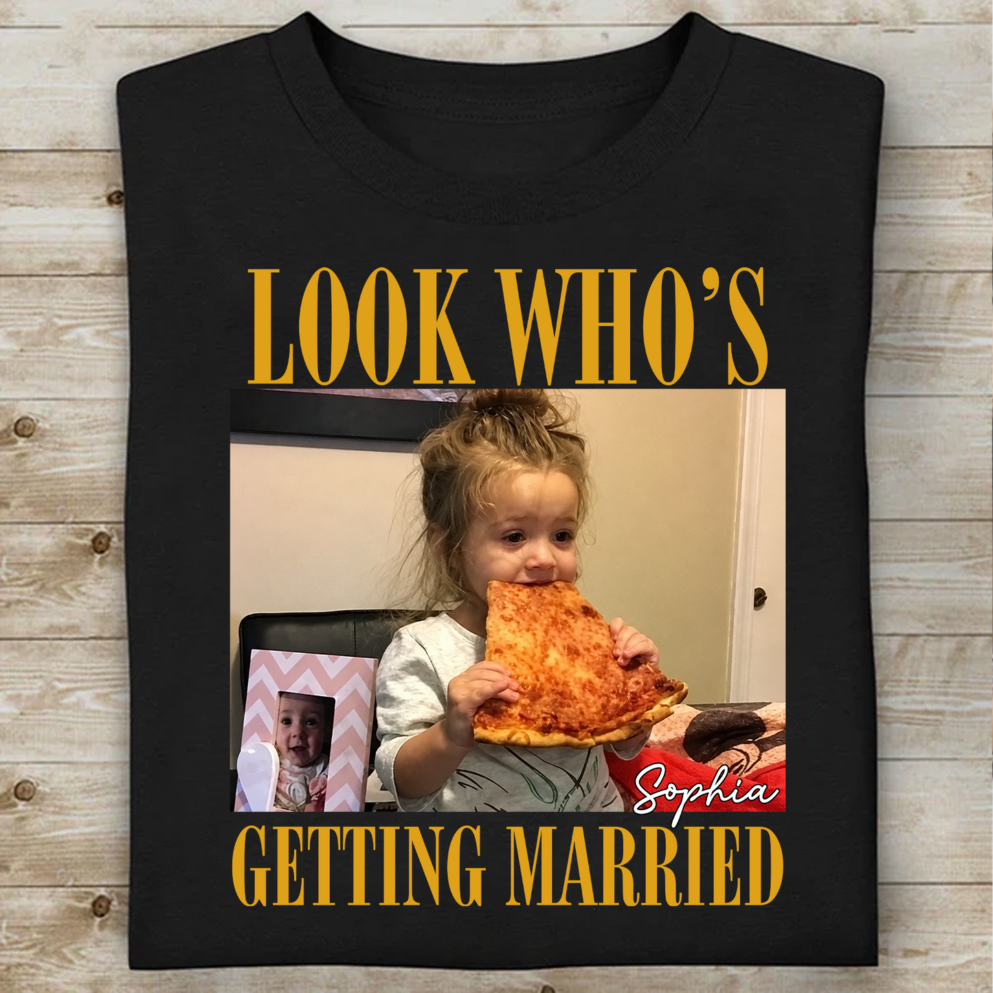 Custom Photo Look Who's Getting Married Dark Shirt, Personalized Bachelorette Tee, Bridal Shower Gift 685698