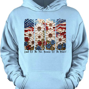 Land Of The Free Because Of The Brave Shirt | Floral 4th Of July T-Shirt | Floral Patriotic Tee | Independence Day Shirt 682322