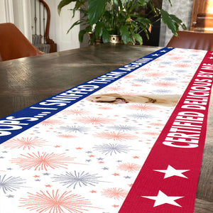 Personalized Oops We Sniffed Them Again Table Runner | Custom Dog Photo | Patriotic 4th Of July Table Runner For Kitchen 682365