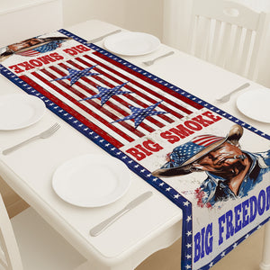 Big Smoke Big Freedom Trump Table Runner | Retro Western USA | Trump 4th Of July Table Runner For Kitchen 682352 - GOP