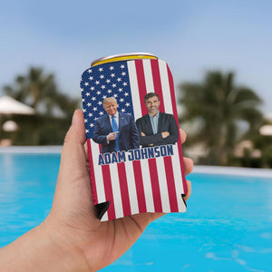 Personalized Photo With Trump Can Cooler | President Trump Can Holder | Family Gift Can Sleeve For Drinks 682434 - GOP