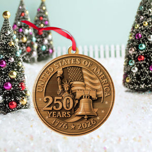 250 Years 1776–2026 Wood Ornament | USA Patriotic Liberty Bell Decoration | 250th Anniversary Independence Day Christmas Ornament 682757