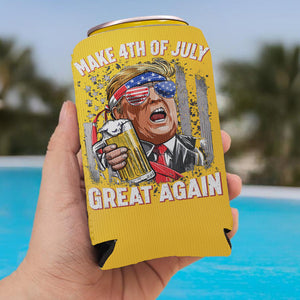 Make 4th Of July Great Again Can Cooler | President Trump Can Holder | MAGA Can Sleeve For Drinks 682458 - GOP