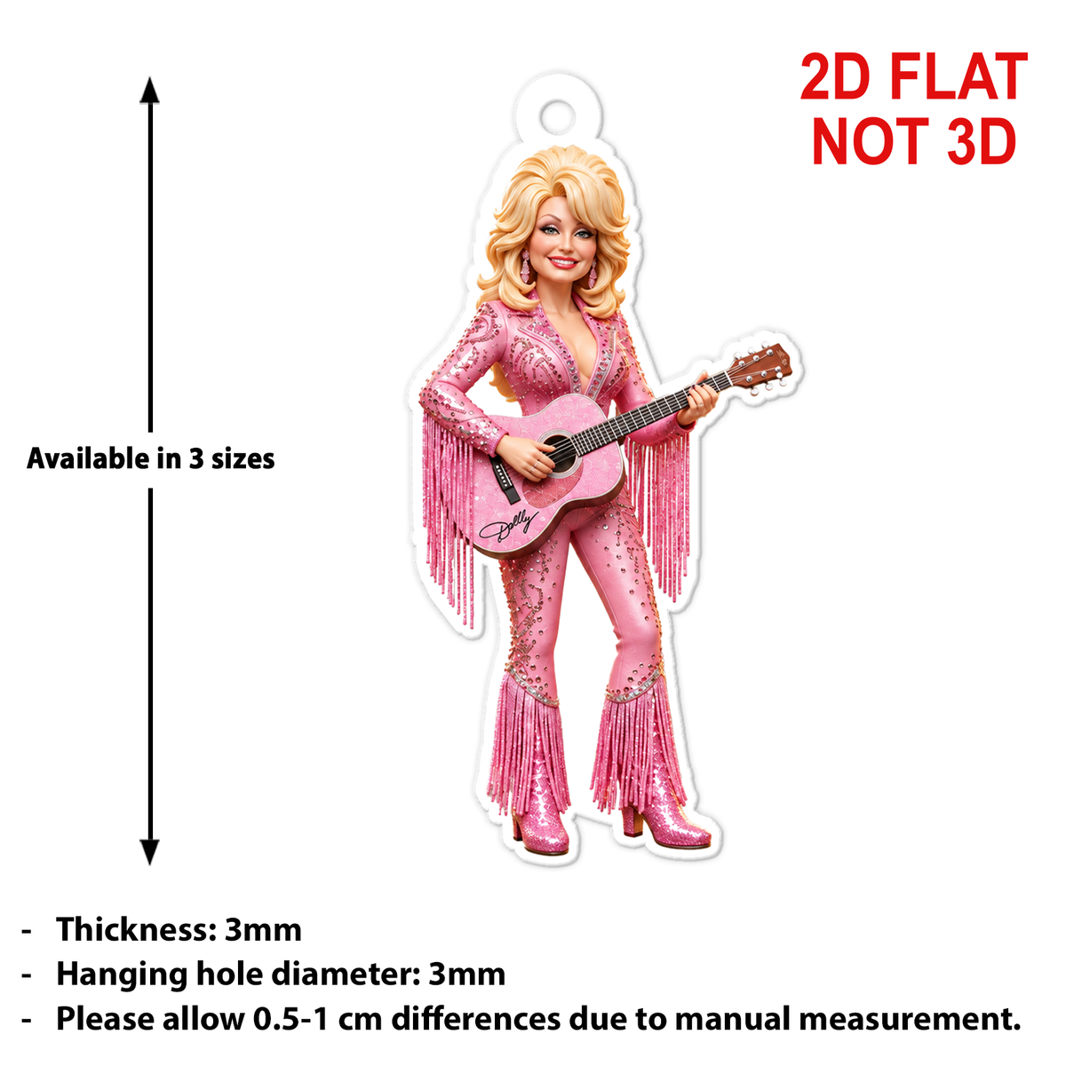 Dolly Parton Memorial Acrylic Ornament, Country Music Christmas Ornament, Dolly Fan Gift 686305