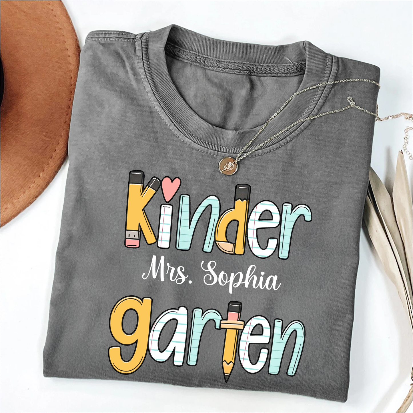 Custom Teacher Name Comfort Colors Shirt, Personalized Kindergarten Tee, Back To School Gift 685490