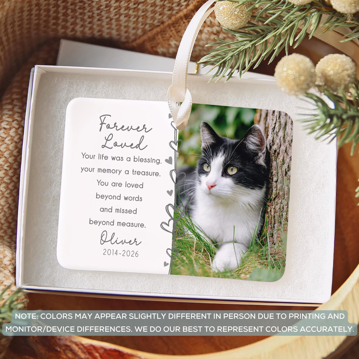 Custom Dog Cat Memorial Photo Ceramic Ornament, Personalized Christmas Gift For Pet Lover 686790 WFD