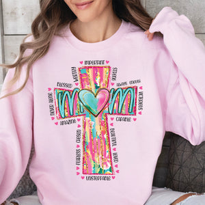 Faithful Mom Sweatshirt – Colorful Cross Heart Mama Pullover, Christian Mother’s Day Gift 682154