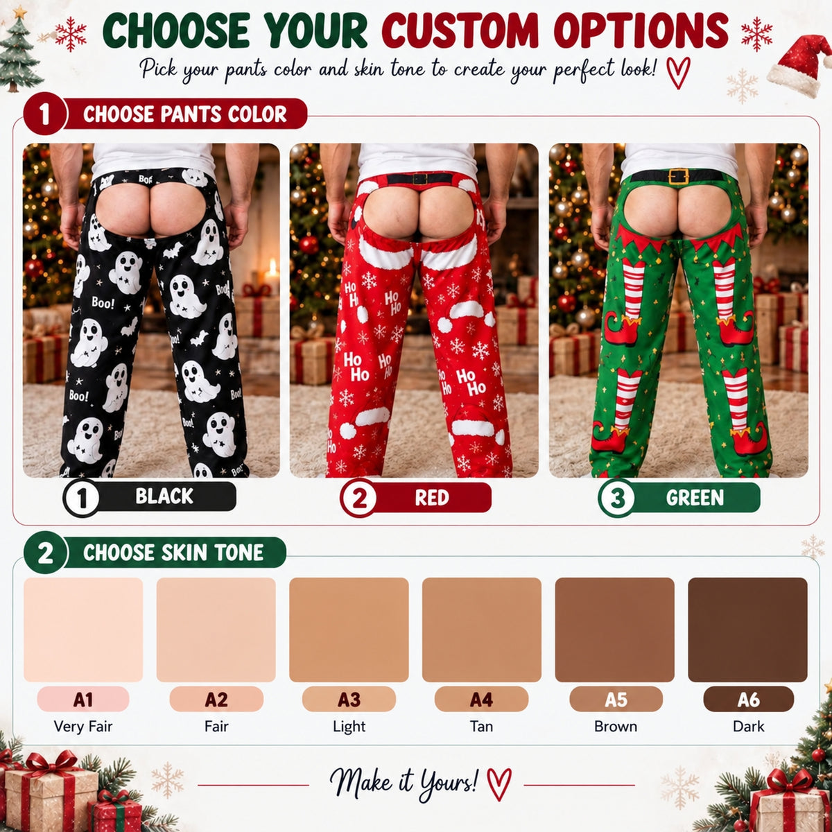 Funny Cheeky Christmas Pajamas Pants, Personalized Gift For Husband Dad Grandpa 686268 WFD