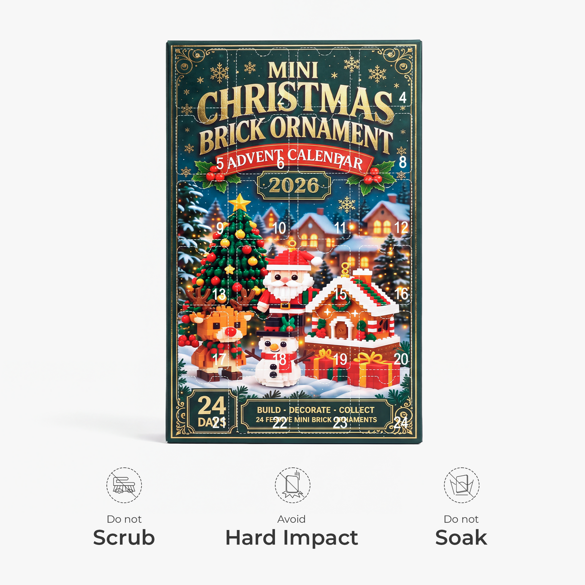 Mini Christmas LEGO Brick Advant Calendars, 24 Pieces Christmas Countdown Gift Box 686809 WFD