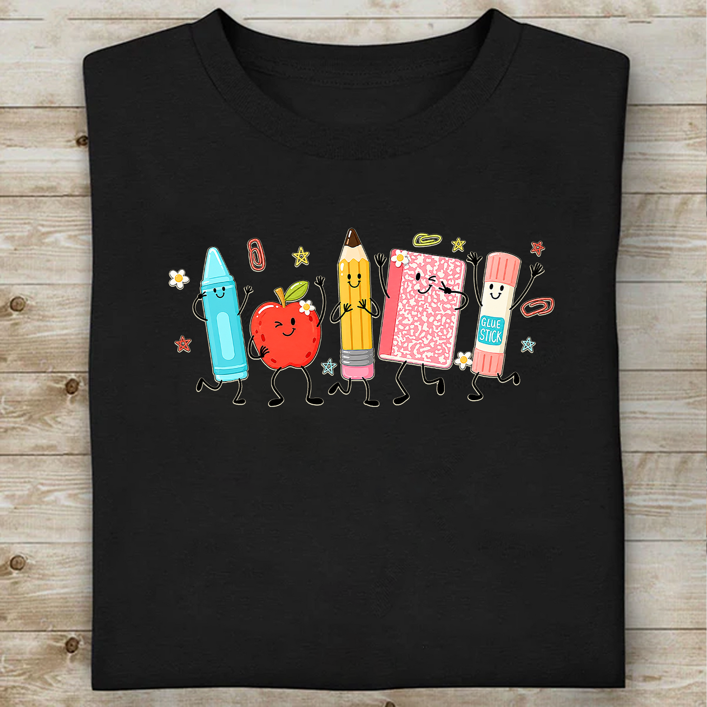 Cute School Supplies Dark Shirt, Crayon Pencil Notebook Tee, Back To School Gift 685726