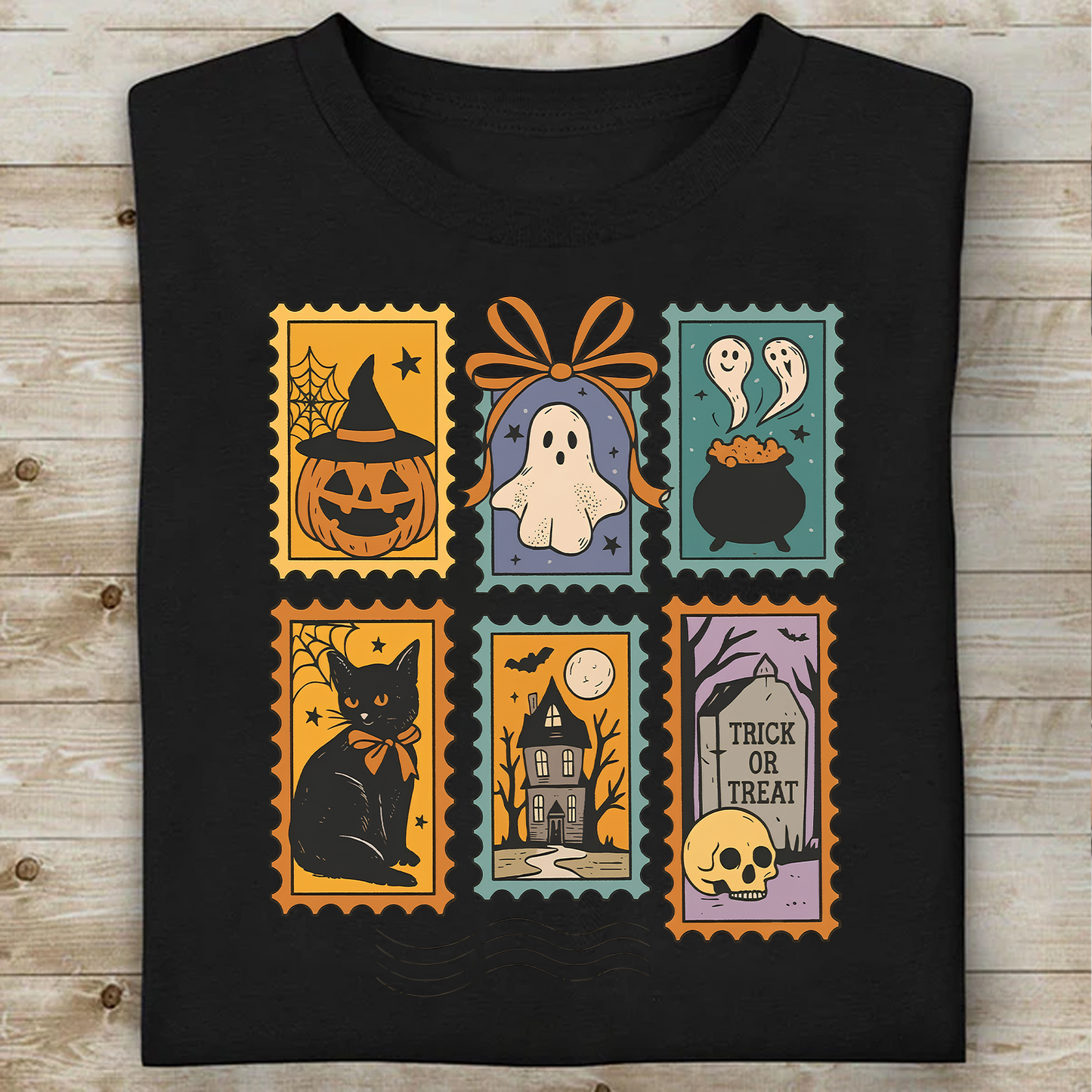 Halloween Cute Ghost Pumpkin Cat Shirt, Retro Ghost And Cat Tee, Halloween Spooky Gift 685835