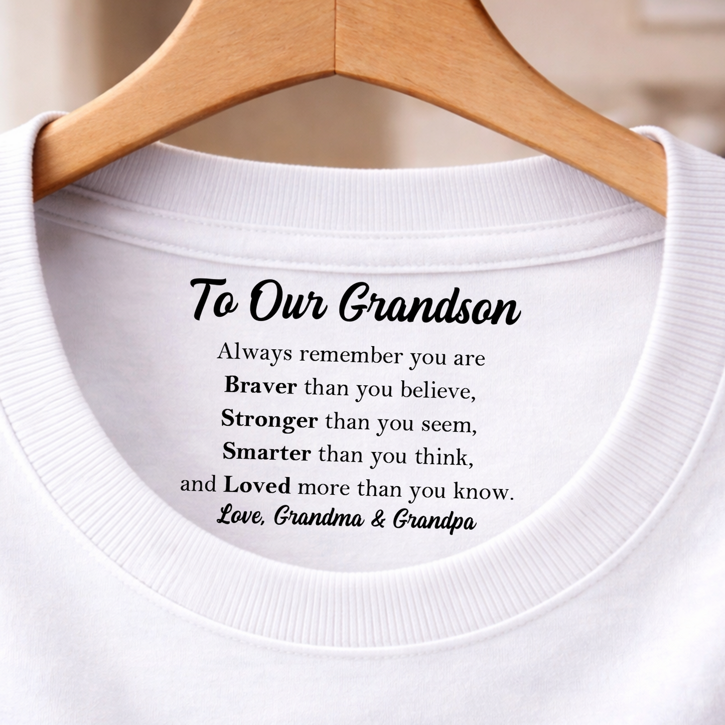 Custom Inside Neck Print Shirt, Personalized Gift For Family, Hidden Message Shirt For Mother's Day 684665