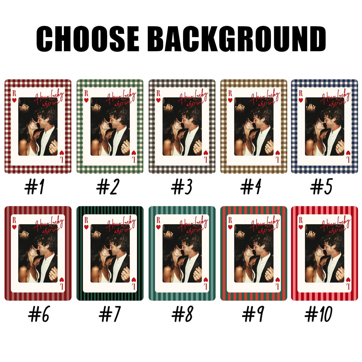 Custom Photo Striped Playing Card Acrylic Ornament, Personalized Christmas Gift For Couple 686829 WFD