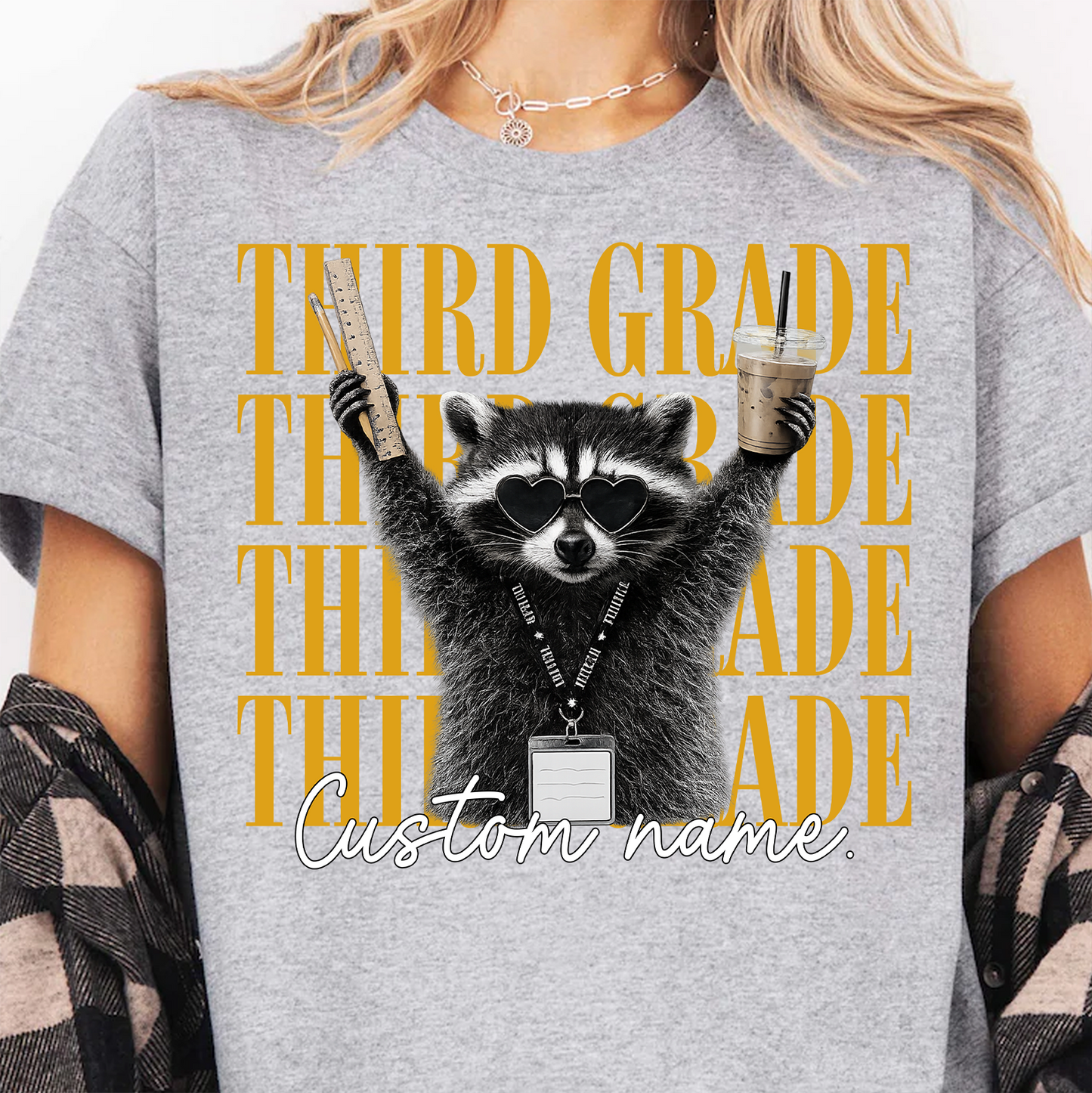 Personalized Grade Level Teacher Bright Shirt, Funny Raccoon Teacher Team Tee, Back To School Gift 685709