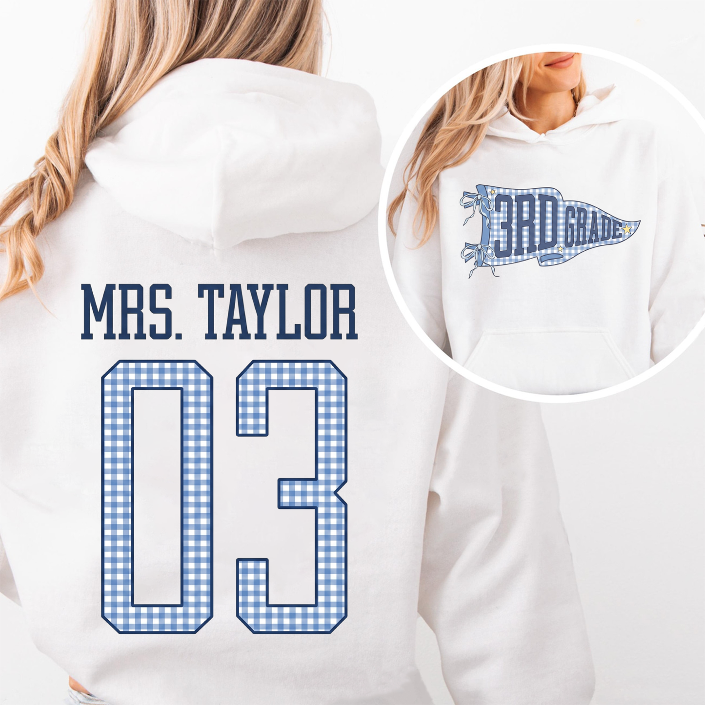 Custom Name Teacher Team Front & Back Shirt | Personalized Grade Level Team Tee | Back To School Gift 685484 WFD