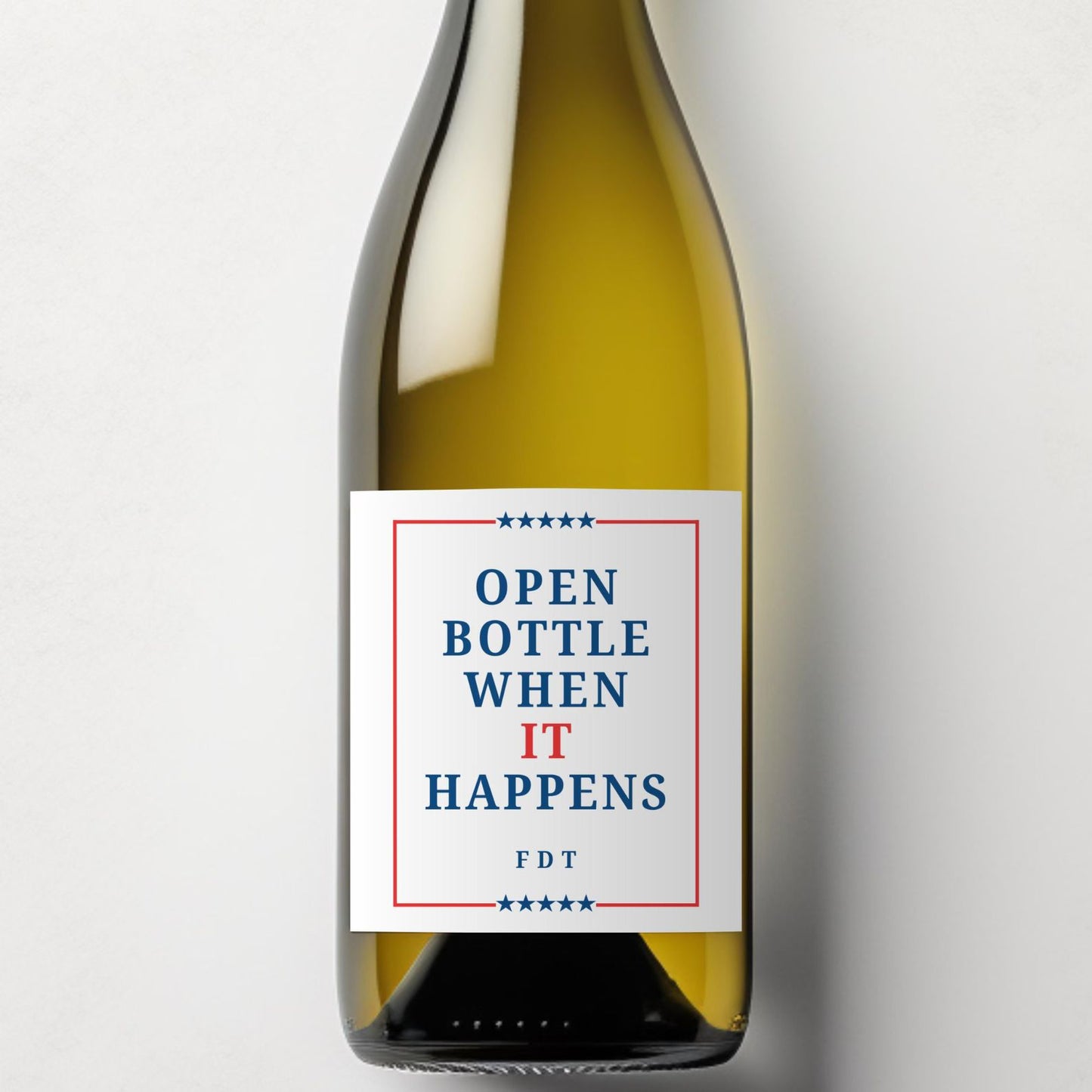 Anti Trump Custom Wine Label: Funny Political Gift For Democrats & Liberals, Subtle FDT Champagne Bottle Sticker, Anti MAGA