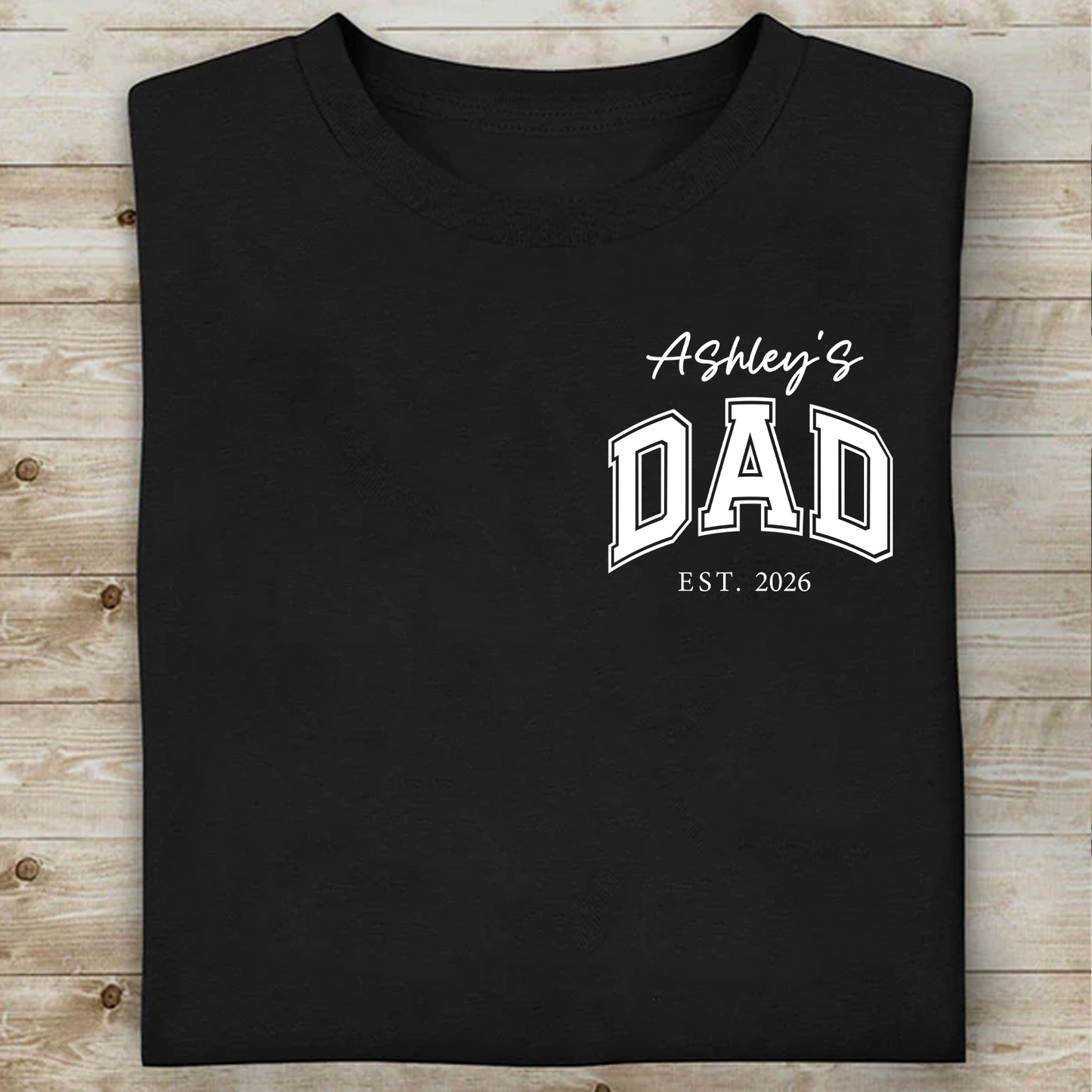 Personalized Dad Dark Shirt With Kid Name, Family Pocket T-Shirt, Father’s Day Gift, Gift For Dad 684978