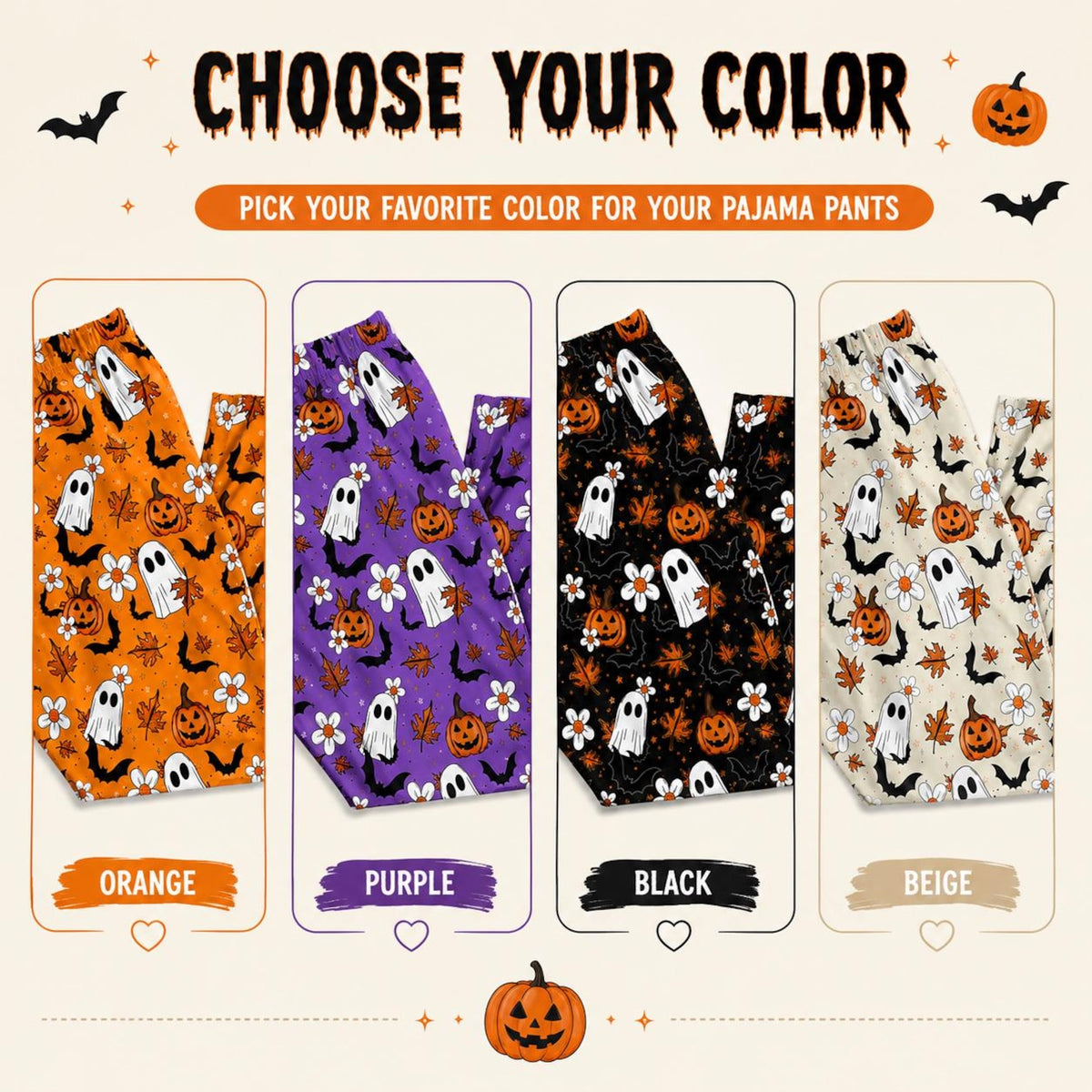 Ghost Pumpkin Halloween Pajamas Pants, Cute Spooky Lounge, Halloween Gift For Family 686205 WFD