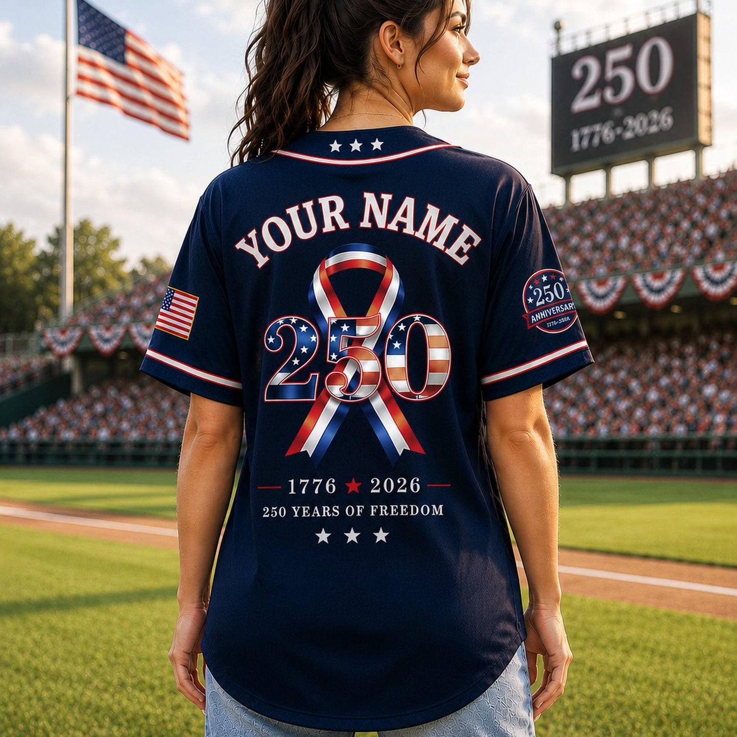 USA 250th Anniversary Baseball Jersey, Personalized 250 Years Of Freedom Shirt, Patriotic 4th Of July Gift 685208