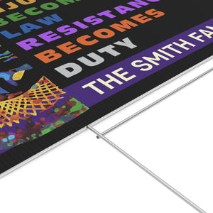 Custom Resist Yard Sign – When Injustice Becomes Law, 8647 Anti Trump, Personalized RBG Political Protest For Women’s Rights 682174