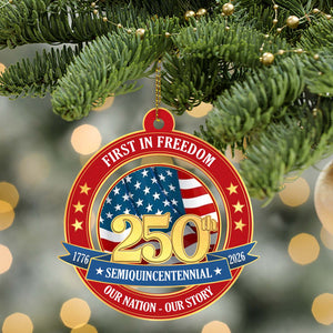 America 250 Years Birthday Wood Ornament | USA Semi-Quincentennial 1776-2026 | United States Patriotic Ornament 682720