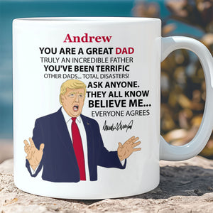 You're A Great Dad Custom Name Mug, Personalized Custom White Mug Accent Mug, Gift for Father's Day, Gift for Dad, Gift for Husband 680629 - GOP