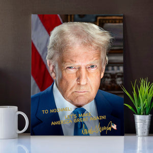 President Donald Trump Official Portrait 2025 | President Donald Trump Autographed Canvas | Donald Trump Fan Canvas C922 - GOP