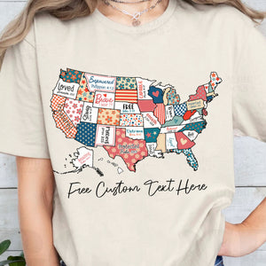 Retro America USA Map Shirt | 4th Of July Shirt | American 1776 Shirt C979