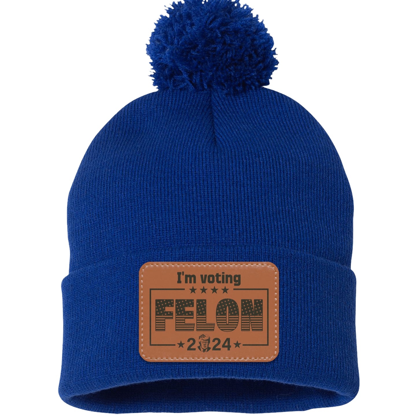 I'm Voting Felon Hat | Trump 2024 MAGA Hat | Republicans Rectangle Leather Patch Hat C1048 - GOP
