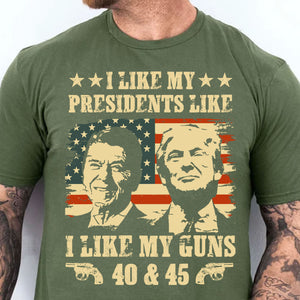 I Like My President I Like My Guns | Trump 2024 Shirt | Political Shirt | Trump Supporters Shirt Dark T1199 - GOP