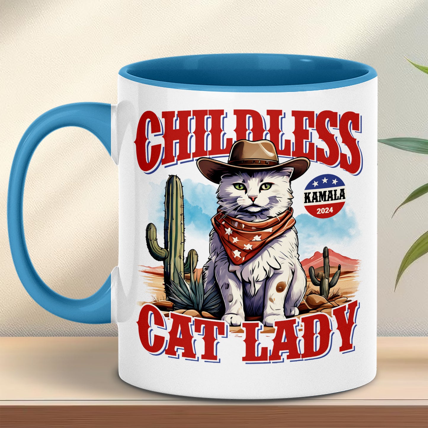 Kamala Childless Cat Lady Mug | Kamala Harris 2024 Mug | Democrat White Mug T1239 - KH2