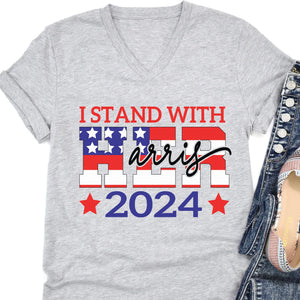 I Stand With Her Shirt | Kamala Harris 2024 Shirt | Democrat Shirt Bright T1260 - KH2