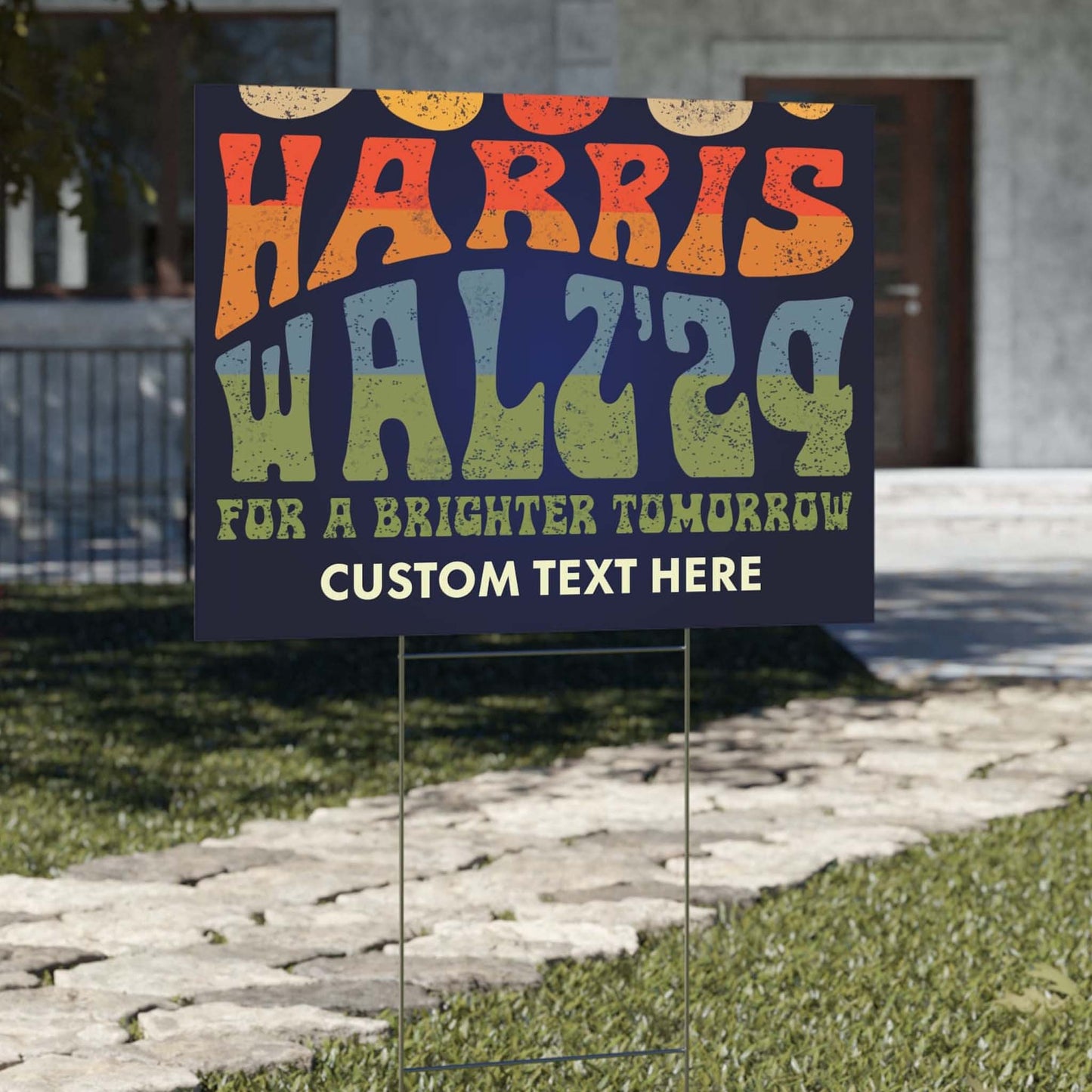 Harris Walz Retro For A Brighter Tomorrow Yard Sign | Kamala Harris 2024 Yard Sign | Democrat Yard Sign T1422 - KH2