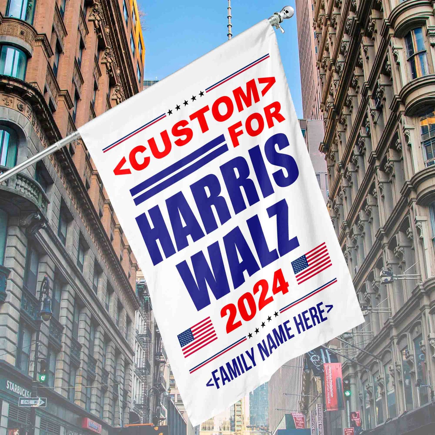 Custom Job For Harris Walz 2024 Flag | Kamala Harris 2024 Flag | Democrat Garden Flag House Flag T1446 - KH2