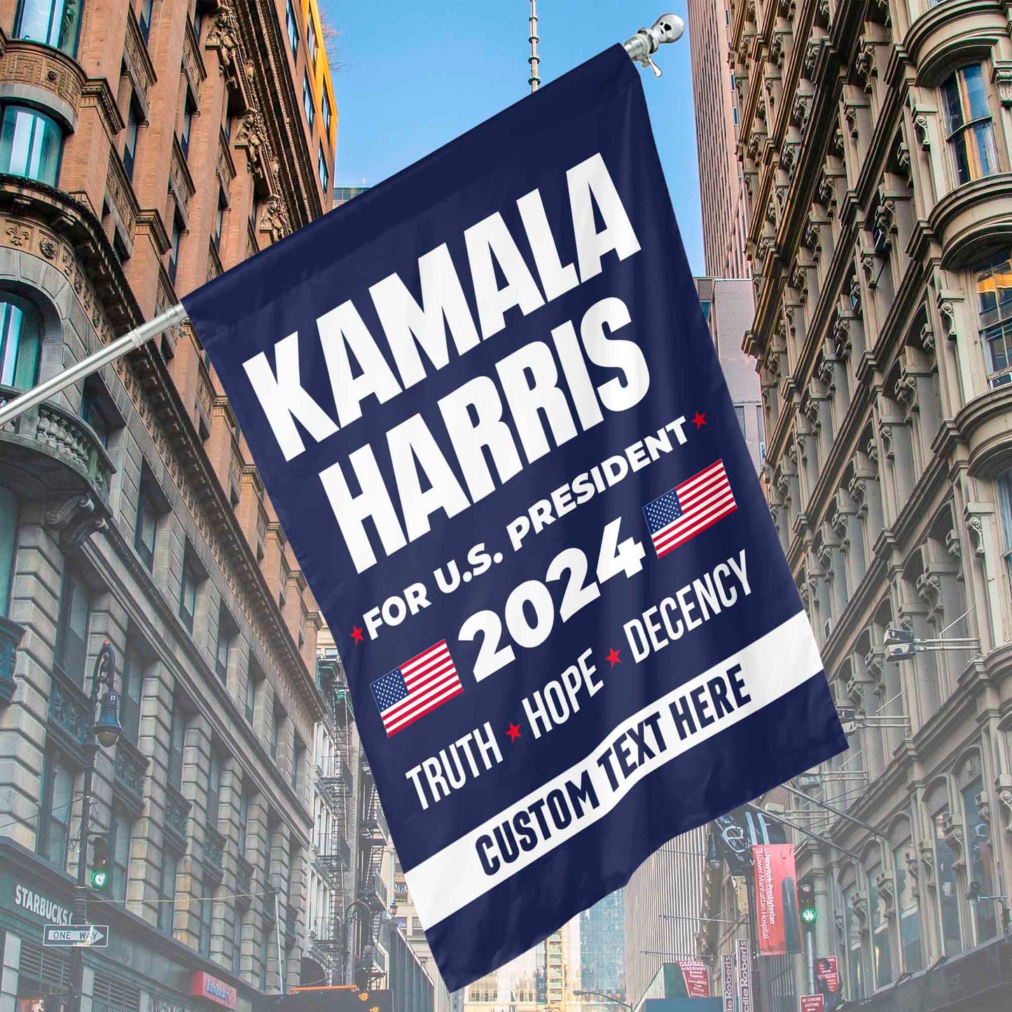 Kamala Harris Truth Hope Decency Flag | Kamala Harris 2024 Flag | Democrat Garden Flag House Flag T1447 - KH2