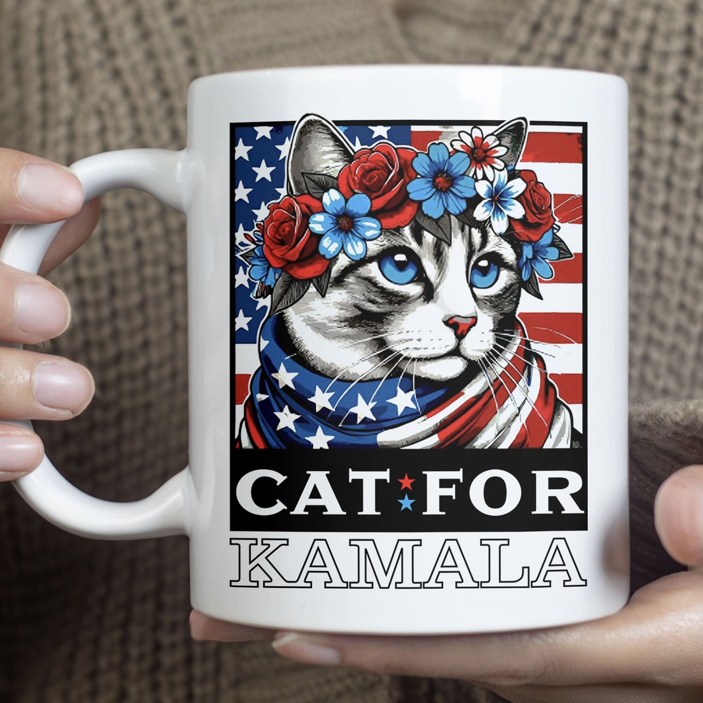 Cats For Kamala Mug | Kamala Harris 2024 President Mug | Democrat White Mug T1478 - KH2