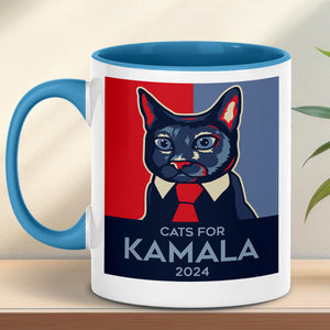 Cats For Kamala 2024 Mug | Kamala Harris 2024 Mug | Democrat White Mug K1485 - KH2