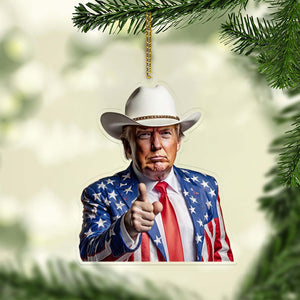 Trump Cowboy, Trump Western Acrylic Ornament, Perfect for Car & Christmas Tree Decor T1648 - GOP