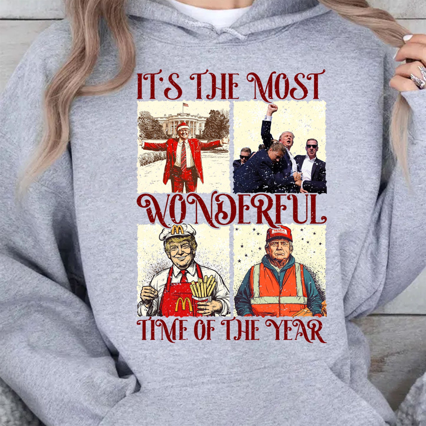 It's The Most Wonderful Time of Year, Humorous Trump Christmas Shirt, Trump 47th President Sweatshirt Bright T1753 - GOP