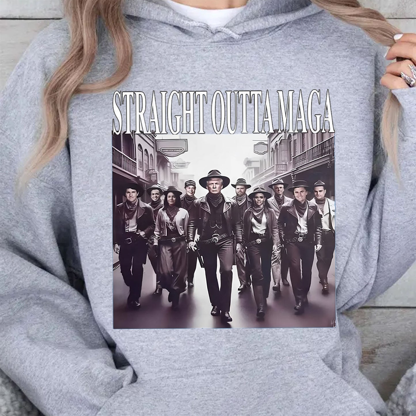 Straight Outta MAGA, Humorous Trump Shirt, Trump 47th President Sweatshirt Bright T1754 - GOP