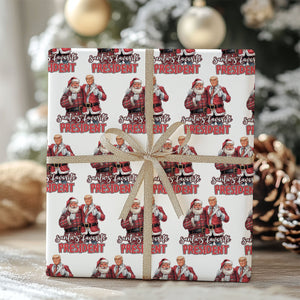 Trump Christmas Wrapping Paper, Santa Wrapping Paper Christmas, Republican Gift M1835 - GOP