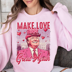 Make Love Great Again Shirt, Retro Valentines T-Shirt, Funny Trump Valentine's Day Sweatshirt Bright 681948 - GOP