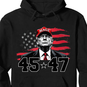 Trump MAGA 45 47 Shirt, President 47th Trump Shirt, Trump Patriotic Shirt, Republican Dark Shirt 681981 - GOP