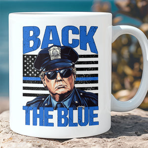 Trump Back The Blue Mug, Police For Trump Mug, Trump Cops Mug, Republicans White Mug Accent Mug 681984 - GOP