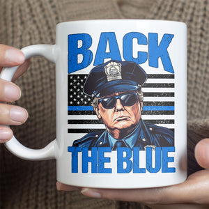 Trump Back The Blue Mug, Police For Trump Mug, Trump Cops Mug, Republicans White Mug Accent Mug 681984 - GOP